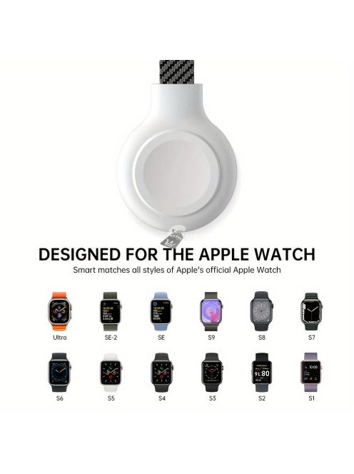 USB Type-C fonott töltőkábel és mágneses vezeték nélküli töltő, kompatibilis az Apple Watch órákhoz