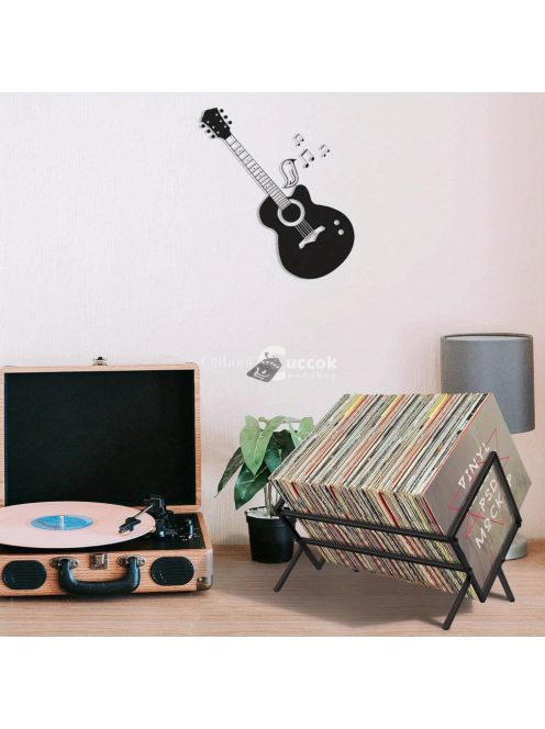 Gramofonlemez polcok modern fekete fém kialakítással