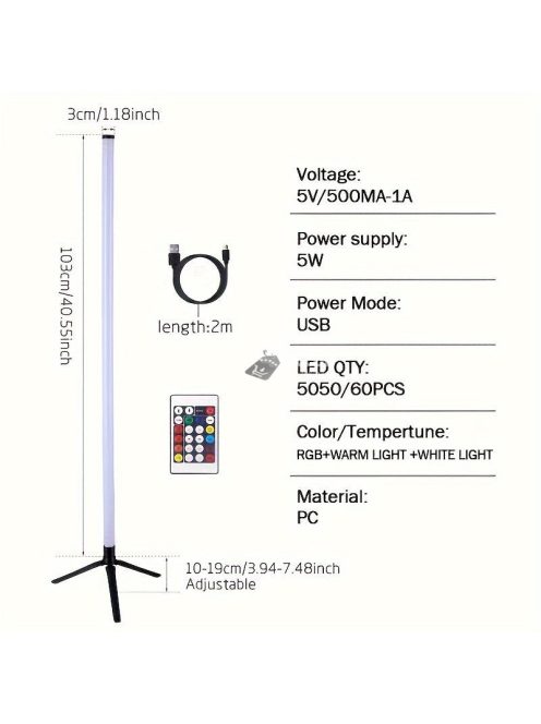 Intelligens LED padlólámpa, RGB lámpa távirányítóval