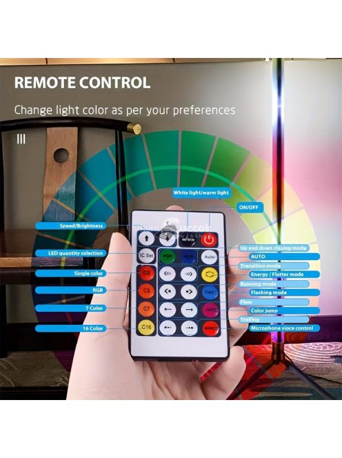 Intelligens LED padlólámpa, RGB lámpa távirányítóval