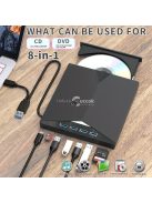 7-az-1-ben USB 3.0 Hordozható CD/DVD Meghajtó