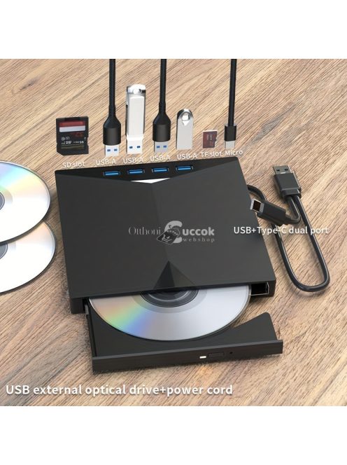 7-az-1-ben USB 3.0 Hordozható CD/DVD Meghajtó
