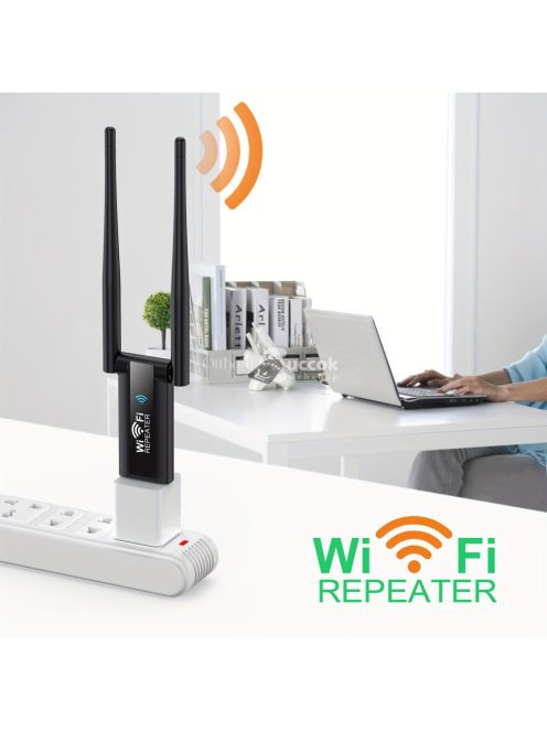 USB vezeték nélküli WiFi hatótávnövelő, 300Mbps hálózati jelerősítő