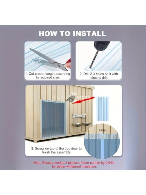 Műanyag szélvédő kutyaházra