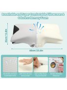 Ergonomikus Ortopéd Cervikális Memóriahab Párna Levehető Kötött Poliészter Huzattal