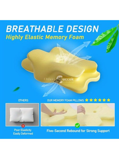 Ergonomikus memóriahabos nyakpárna hűsítő párnahuzattal