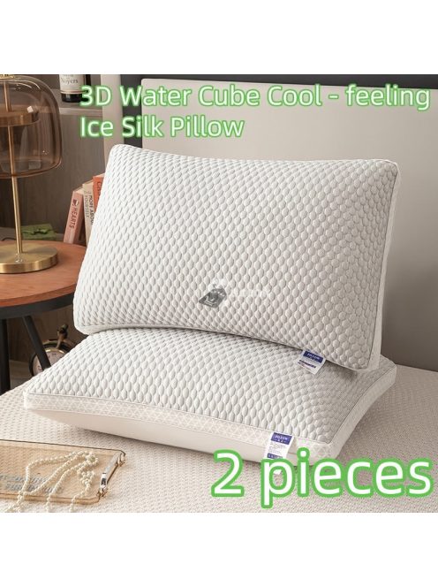 2db Luxus 3D Hűsítő Selyem Párna - Légáteresztő, Hipoallergén Nyaki Támaszos