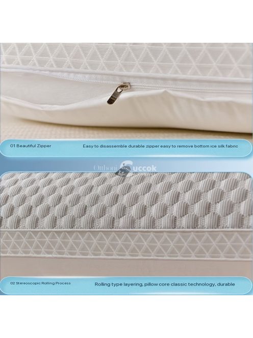 2db Luxus 3D Hűsítő Selyem Párna - Légáteresztő, Hipoallergén Nyaki Támaszos