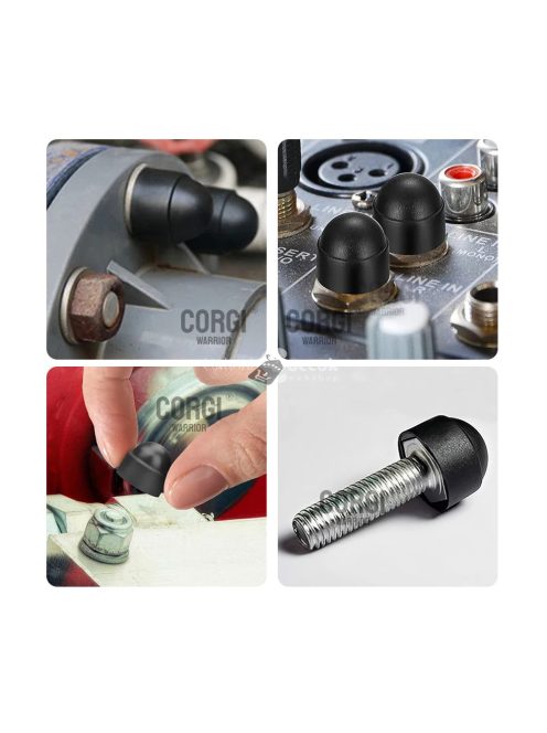 Hatszögű műanyag csavar- és anyavédő sapkakészlet