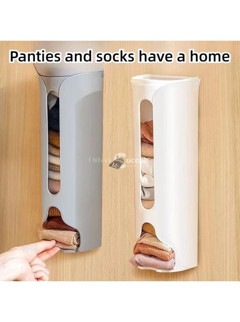 Műanyag zacskótartó, fali vagy szekrényre szerelhető adagoló