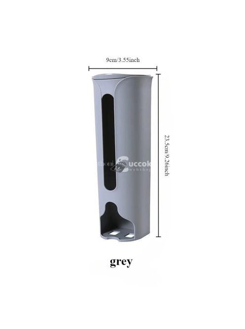 Műanyag zacskótartó, fali vagy szekrényre szerelhető adagoló