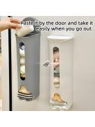 Műanyag zacskótartó, fali vagy szekrényre szerelhető adagoló