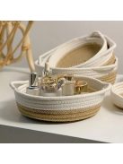 Pamut kötél tárolókosár játékokhoz és kozmetikumokhoz, fogantyúval