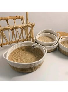   Pamut kötél tárolókosár játékokhoz és kozmetikumokhoz, fogantyúval