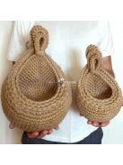 Kézzel szőtt kenderkötél tárolókosár falra akasztható, gyümölcsökhöz és zöldségekhez