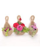 Kézzel szőtt kenderkötél tárolókosár falra akasztható, gyümölcsökhöz és zöldségekhez