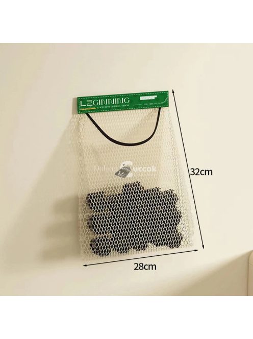 Konyhai hálós tárolózsák gyümölcsök, zöldségek és fokhagyma tárolására