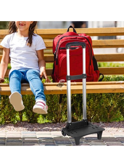 Gyerek hátizsákos kézikocsi, rózsaszín, összecsukható 2 kerekű húzós kocsi