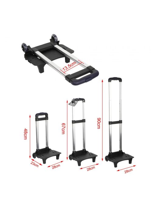 Gyerek hátizsákos kézikocsi, rózsaszín, összecsukható 2 kerekű húzós kocsi