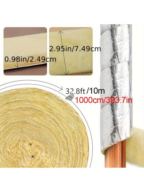 10m Tartós Üvegszálas Csőszigetelő Szalag