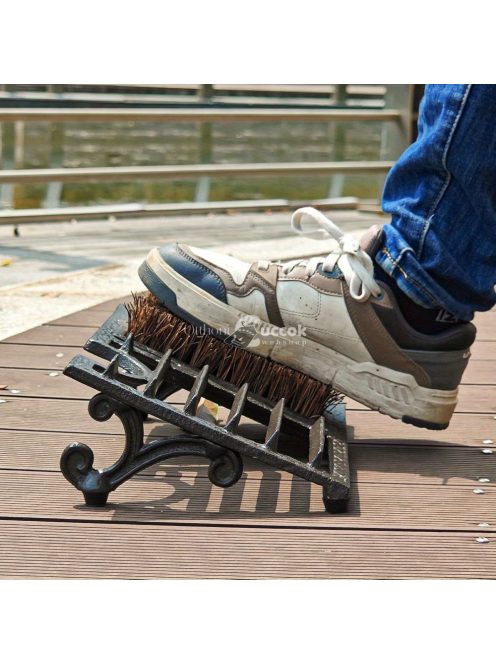 Erős Vintage Öntöttvas Cipőkefe Kaparóval