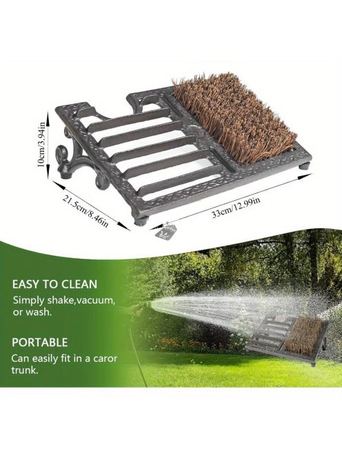 Erős Vintage Öntöttvas Cipőkefe Kaparóval