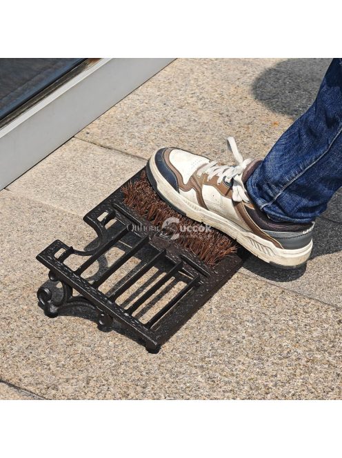 Erős Vintage Öntöttvas Cipőkefe Kaparóval