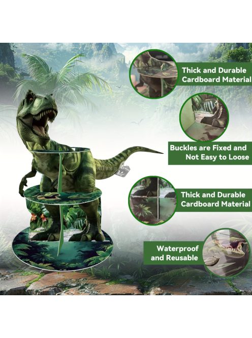 Strapabíró 3-szintes T-Rex tortatartó