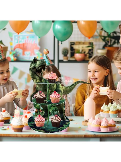 Strapabíró 3-szintes T-Rex tortatartó