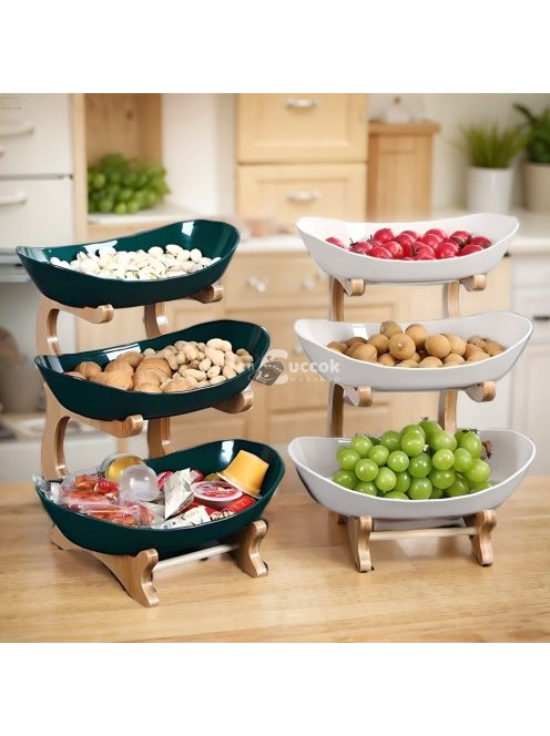 3 Szintes Modern Műanyag Gyümölcs- és Cukorkaállvány