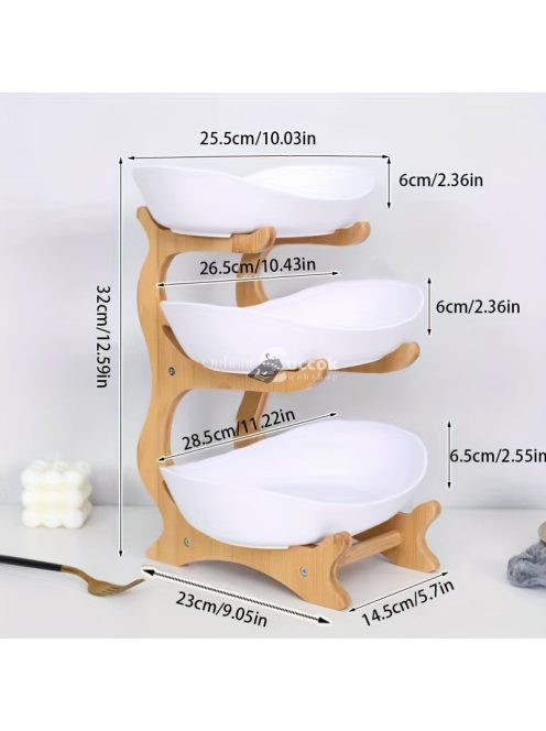 3 Szintes Modern Műanyag Gyümölcs- és Cukorkaállvány