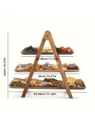 Háromszintes fa ételállvány