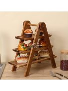 Háromszintes fa ételállvány