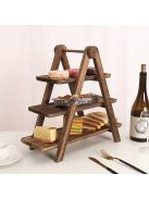 Háromszintes fa ételállvány