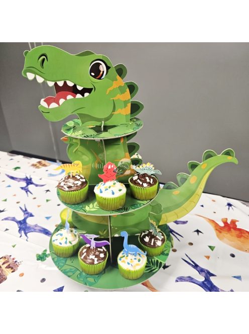 1db Dinoszaurusz mintázatú sütemény állvány