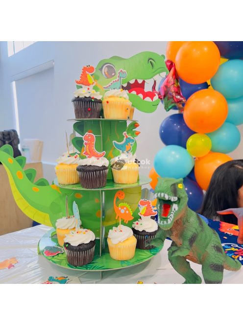 1db Dinoszaurusz mintázatú sütemény állvány