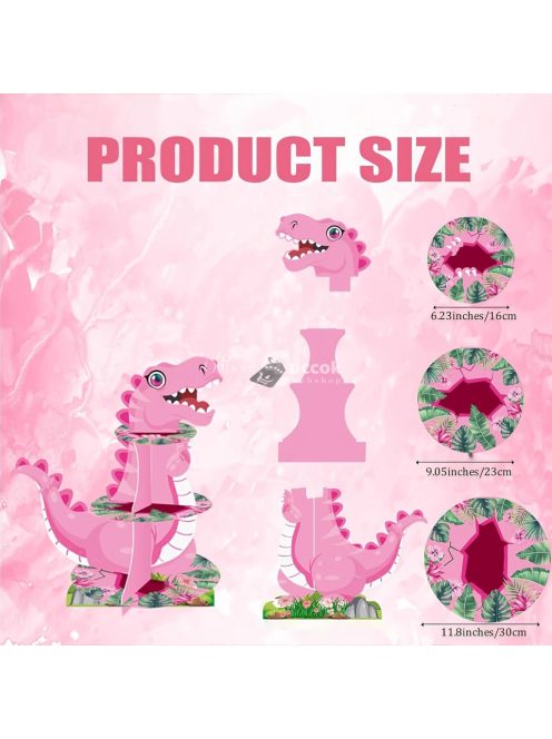 1db Dinoszaurusz mintázatú sütemény állvány