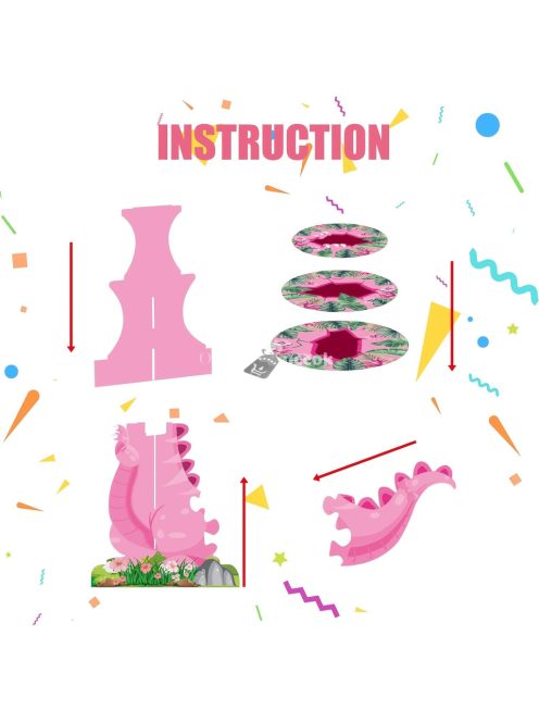 1db Dinoszaurusz mintázatú sütemény állvány