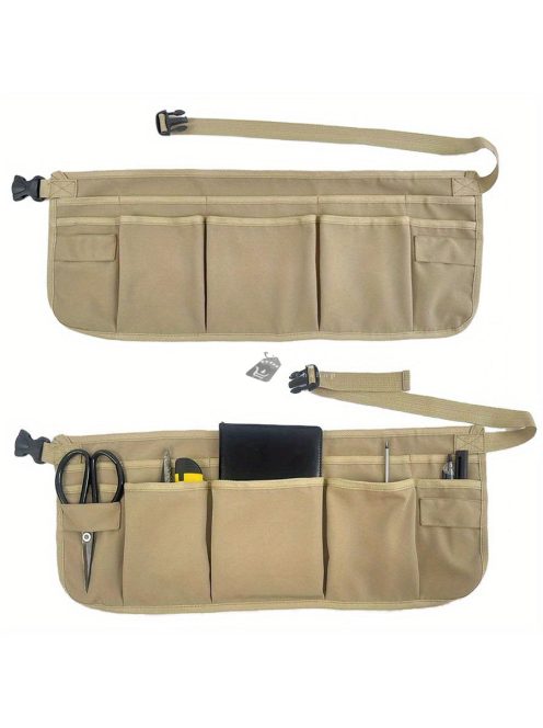 Khaki Praktikus Eszköztartó Derékkötény 12 Zsebbel