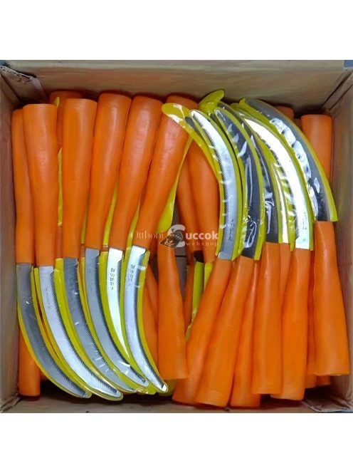 Rozsdamentes acél fogazott pengéjű bozótvágó műanyag nyéllel