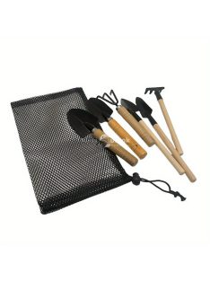   6 db-os mini kertészeti szerszámkészlet, amely alkalmas beltéri cserépültetésre