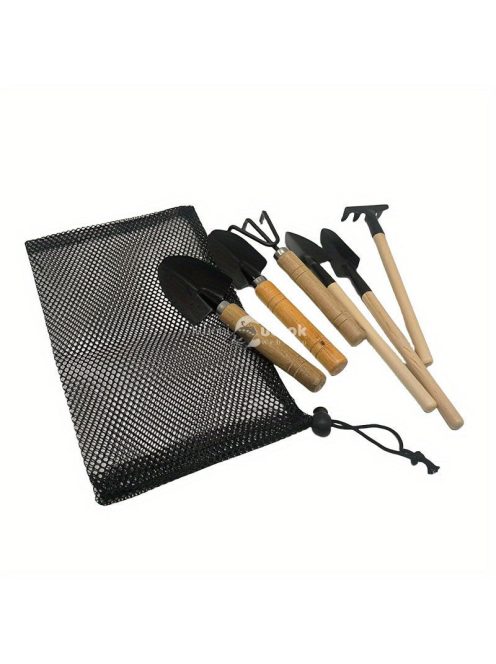 6 db-os mini kertészeti szerszámkészlet, amely alkalmas beltéri cserépültetésre