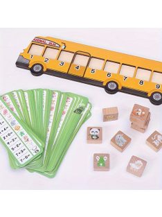   Fa Állatos Busz Puzzle Játék - Fejleszti a Matematikai Készségeket és a Logikát