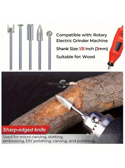 5db elektromos famegmunkáló faragó késkészlet