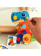 3-részes dinoszaurusz építő puzzle, csavarhúzóval
