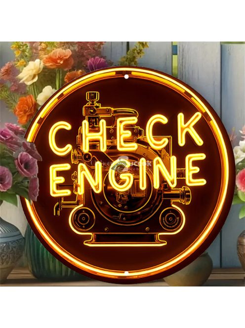 1db Retro Alumínium Check Engine Neon Tábla