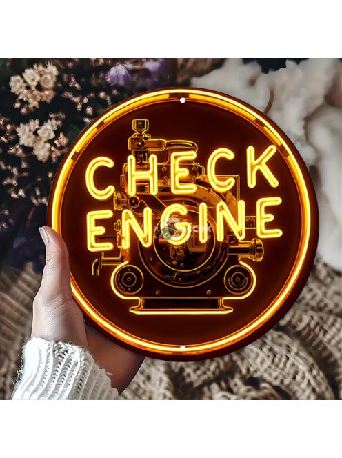 1db Retro Alumínium Check Engine Neon Tábla