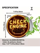 1db Retro Alumínium Check Engine Neon Tábla