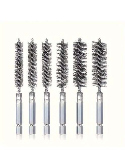 6 db rozsdamentes acél huzalcső kefe készlet