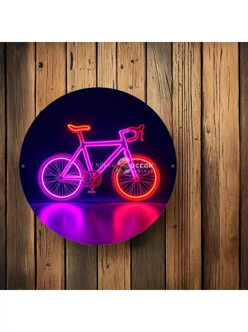Neon kerékpáros tábla